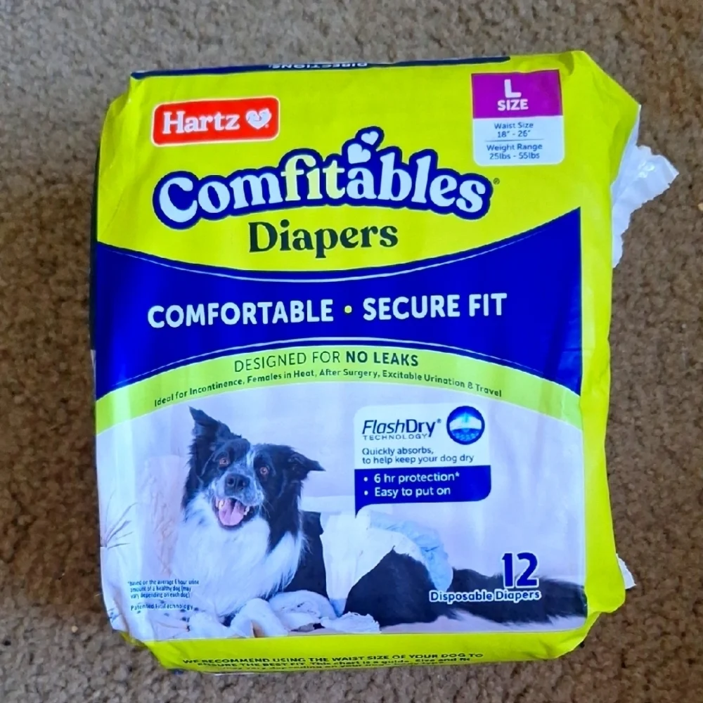 Hartz Comfitables Dog Diapers - Large, Blue 12ct.